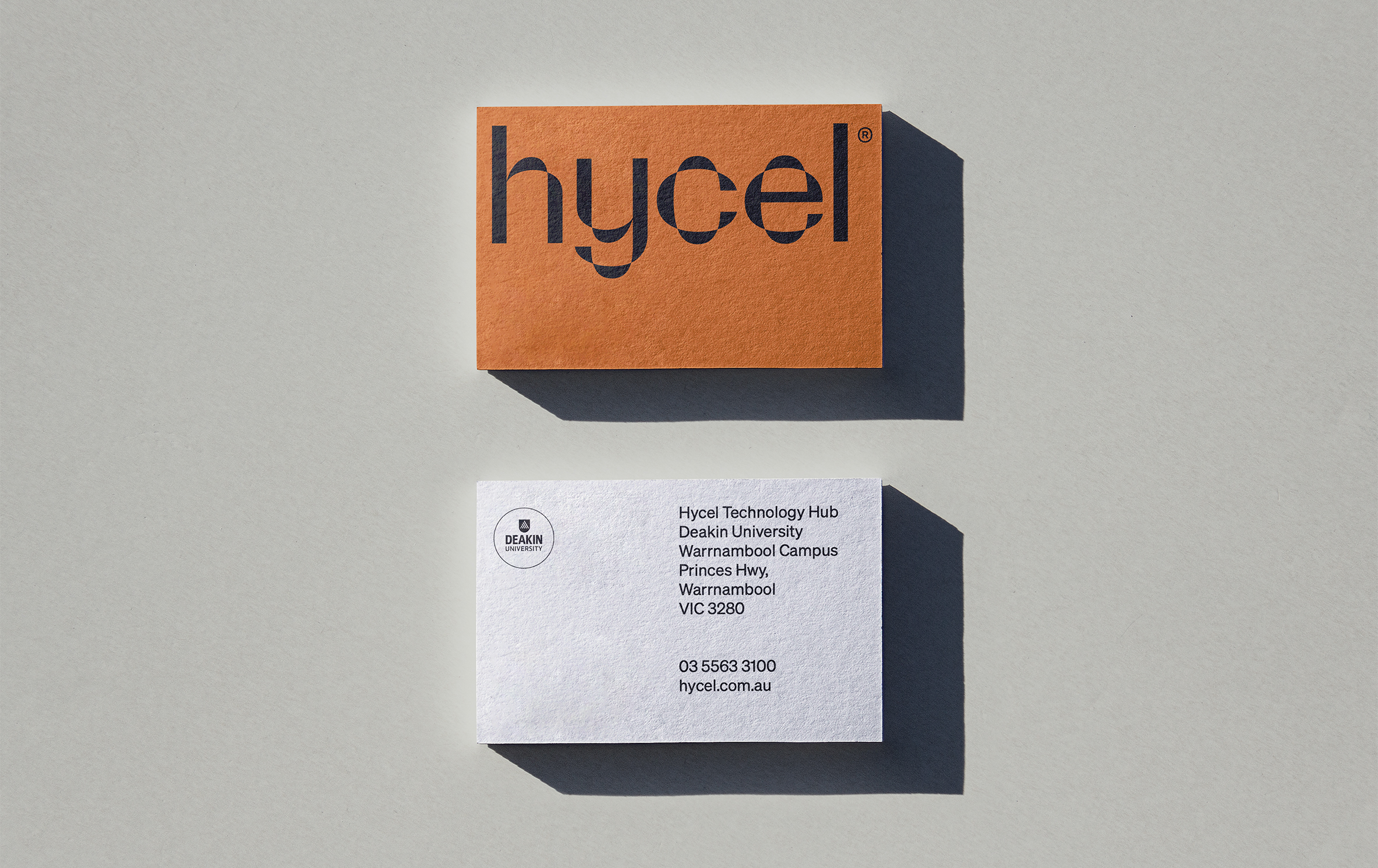top view of the Hycel business card