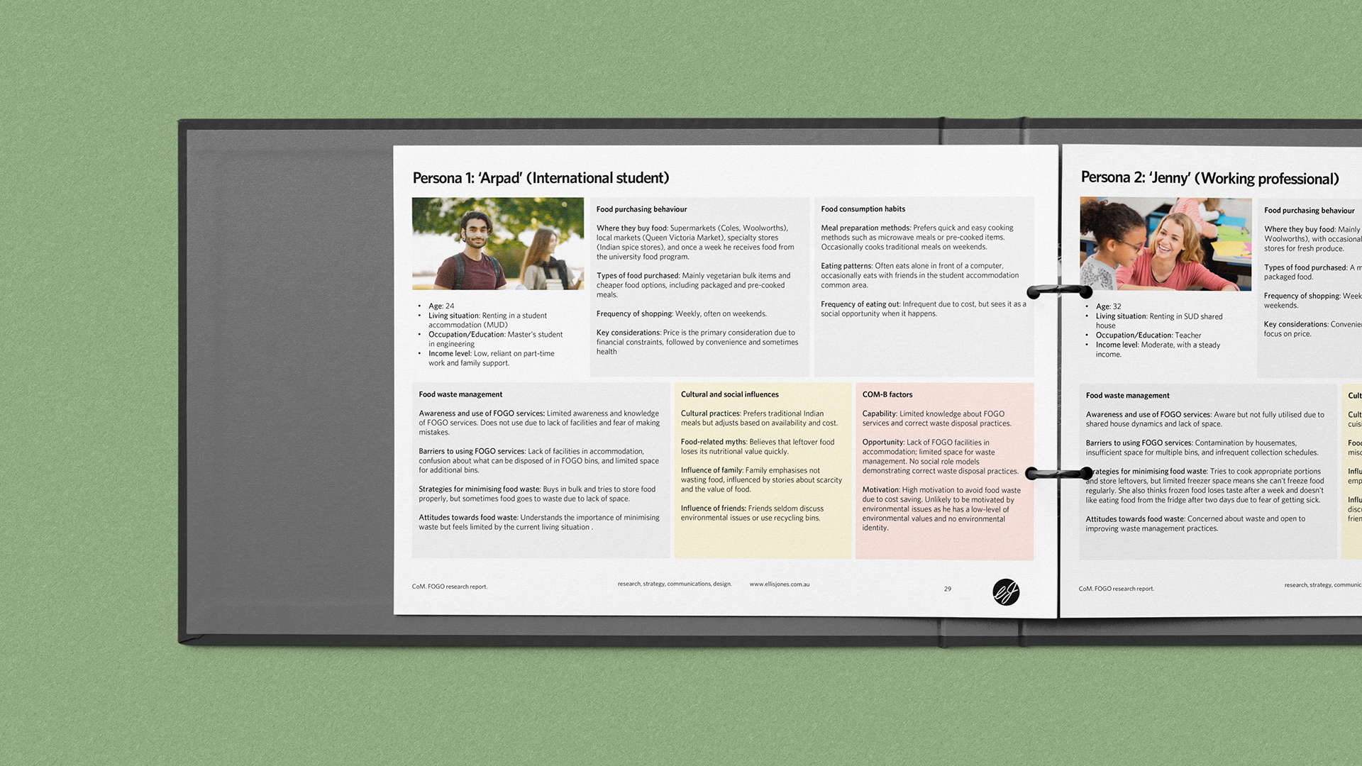 Case study of behaviour change research, strategy and campaign concept - user typology diagram