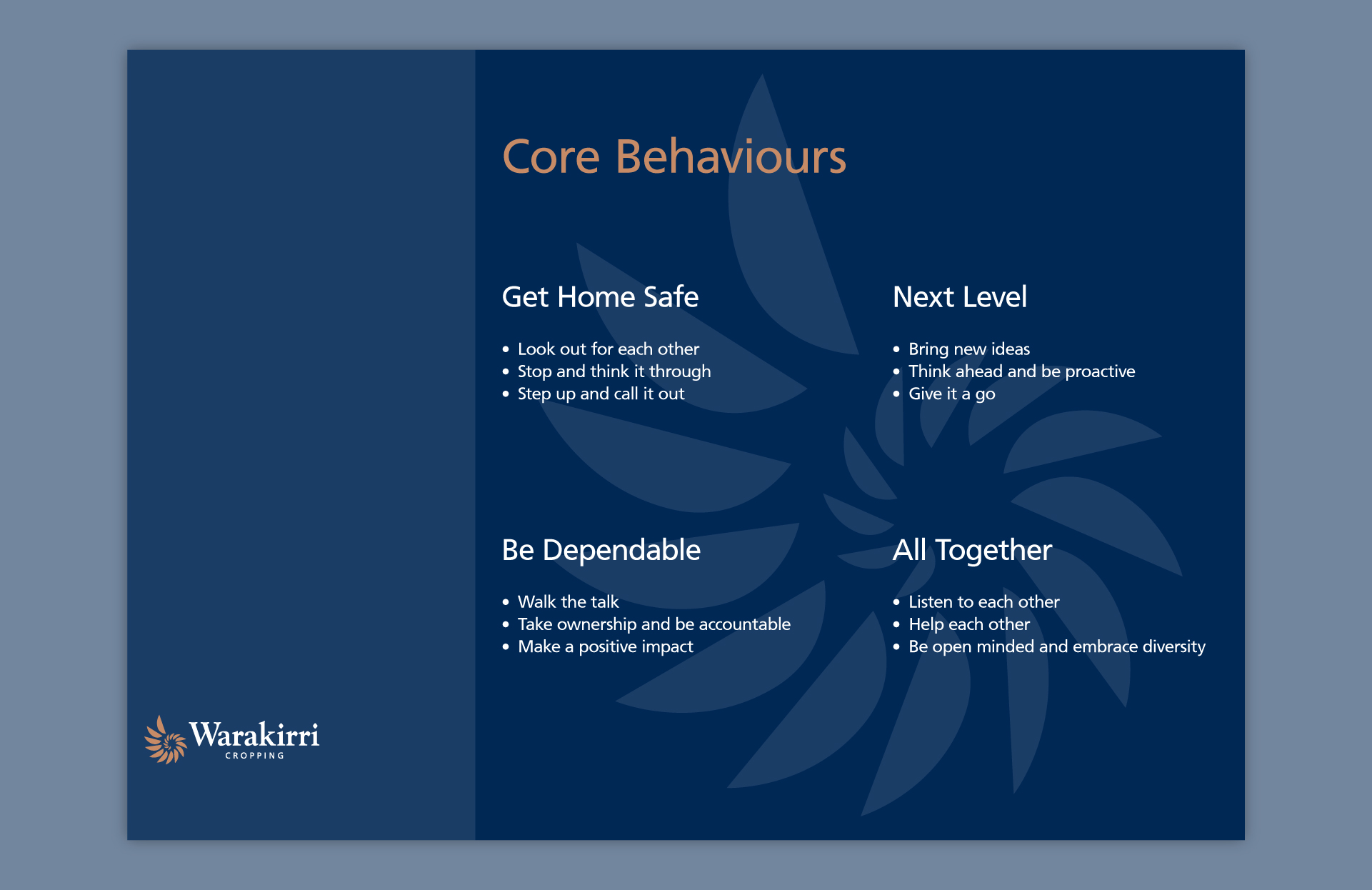 ellis jones case study warakirri sustainability report core behaviours