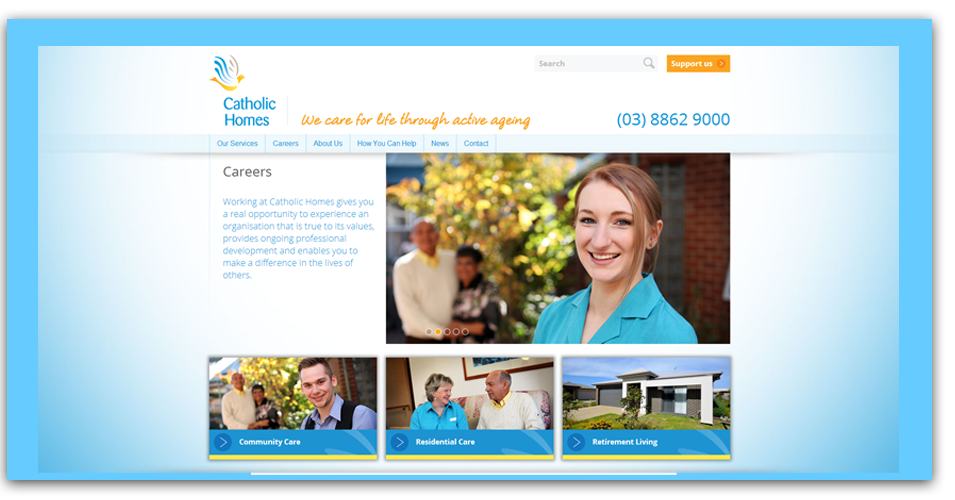 Web design and development for Catholic Homes.