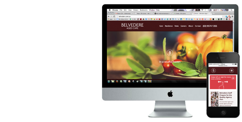 Aged care website development for Belvedere.