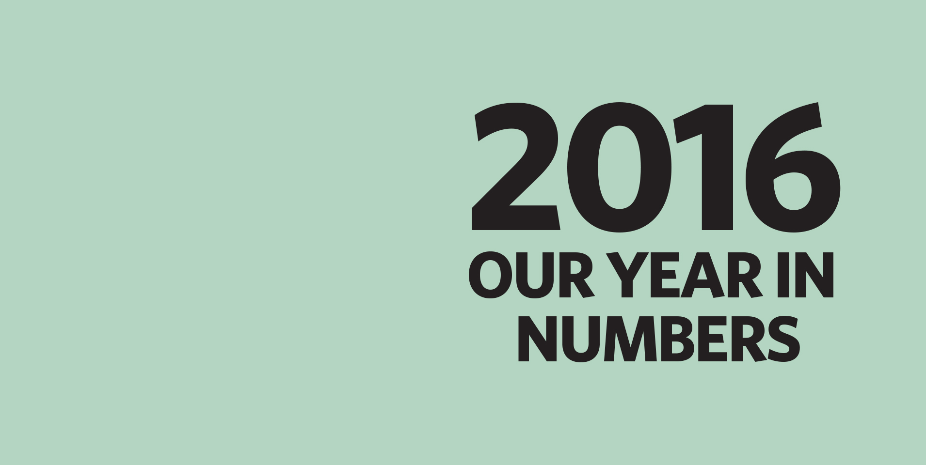 2016: Our year in numbers.